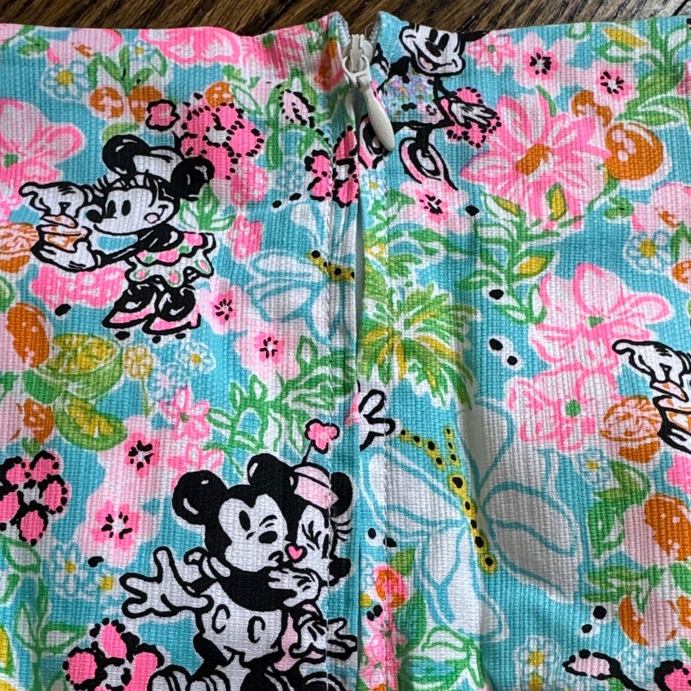 Lilly Pulitzer Aqua Floral Mickey Print Scalloped Hem Skort! NEW WITH TAGS! - Picture 5 of 8